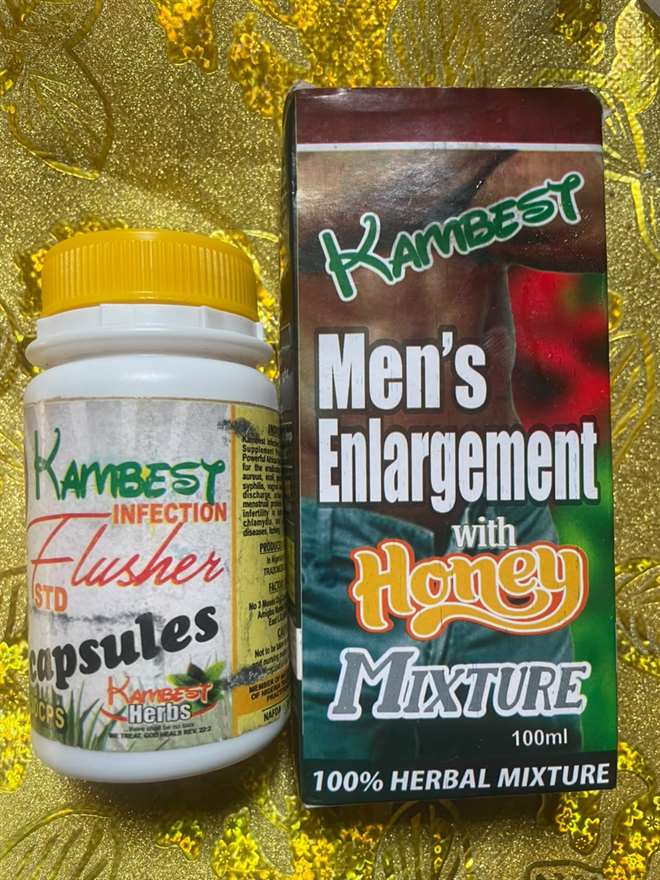 KAMBEST Men's Enlargement with Honey Mixture box and KAMBEST Infection Flusher capsules
